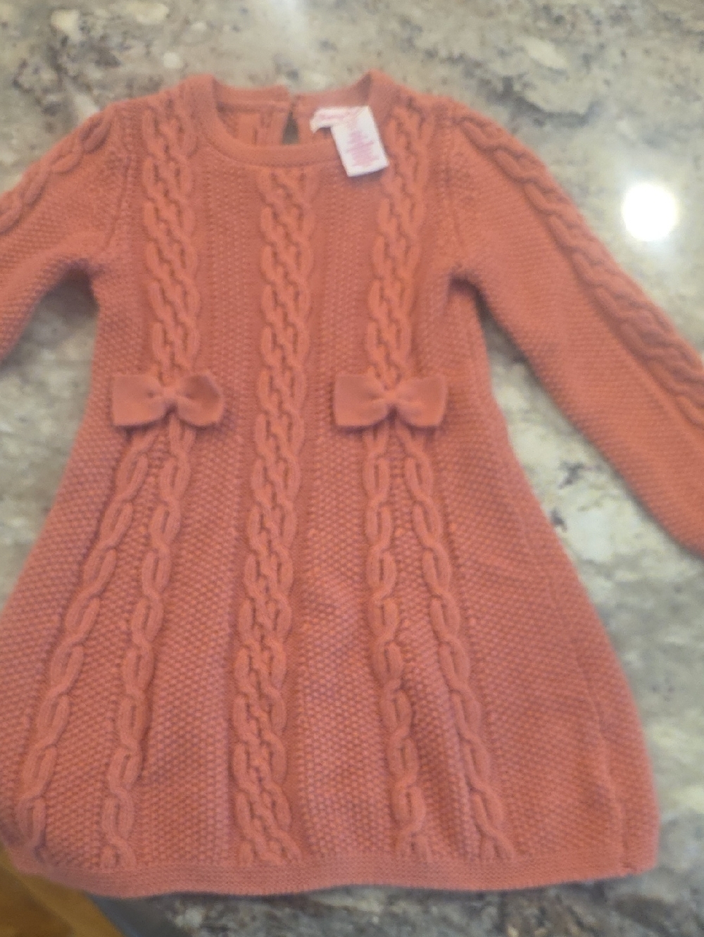 Tommy Bahama Girls Cable Knit Dress - Coral Rose